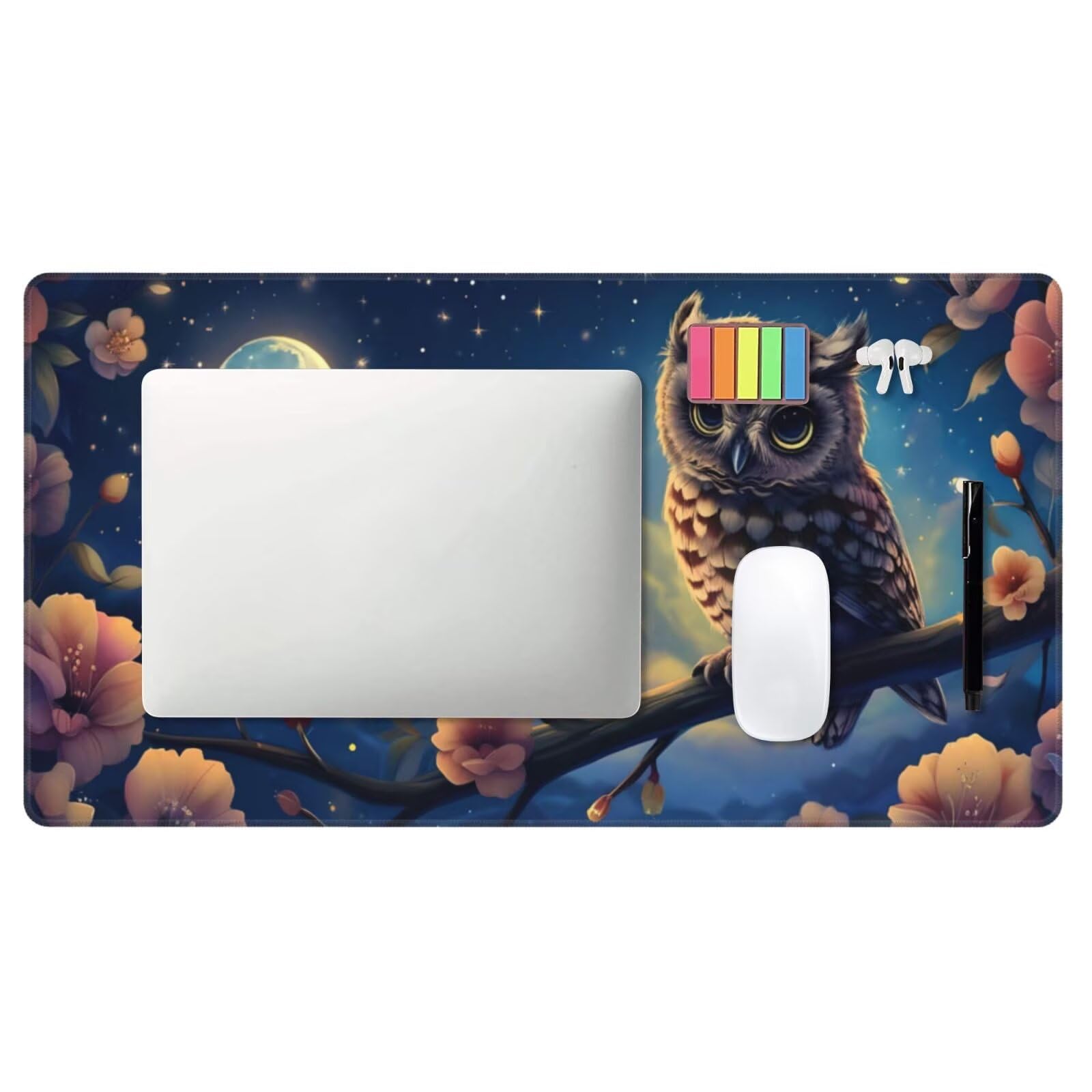 Podkładka pod mysz księżyc, duża podkładka pod mysz 1600 x 800 mm, podkładka pod mysz do gier, podkładka na biurko ze zszytymi krawędziami, podkładka pod mysz z klawiaturą, do pracy, gier, biura,