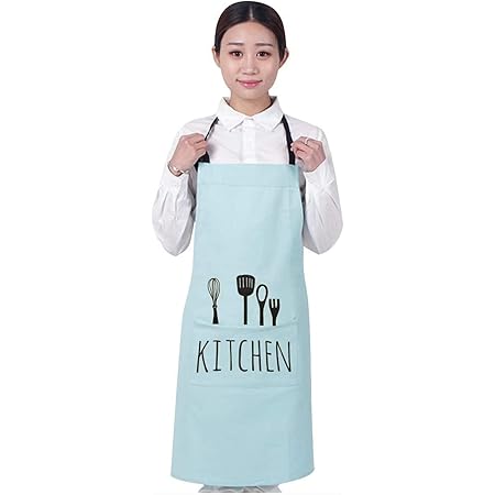 Amazon エプロン 女性用 H型 肩掛け かわいい 柄 保育士 男女兼用 カフェ 大きいサイズ 小学生 料理 酒屋 台所 男性用 お食事エプロン 白 水色 ピンク きいろ エプロン オンライン通販