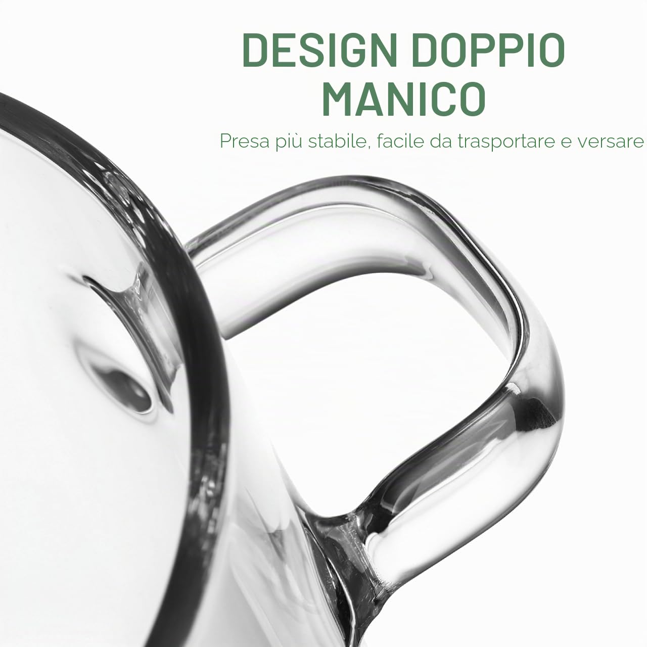 Operitacx Pentola in Vetro Borosilicato 1.9L Con Doppio Manico E Coperchio Trasparente Per Cottura Sicura Su Piani Elettrici E Induzione Ideale Per Zuppe E Noodles