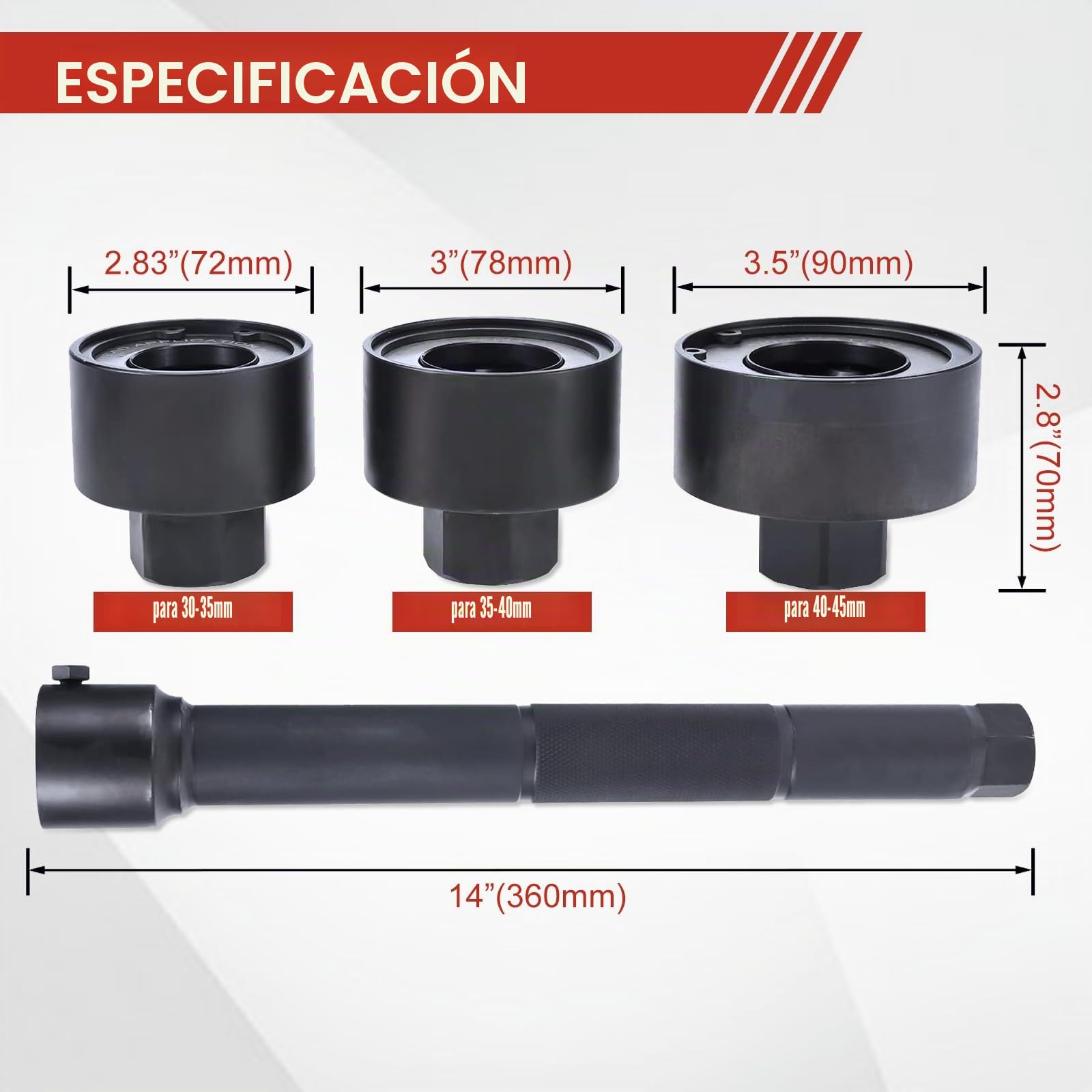 BOOMSTART 4 Piezas Extractor de Rótula de Dirección, 30-45mm Herramienta Rotula Axial, Universal Extractor Barra Axial Rótula Interior Barra de Dirección para Coche Vehículos