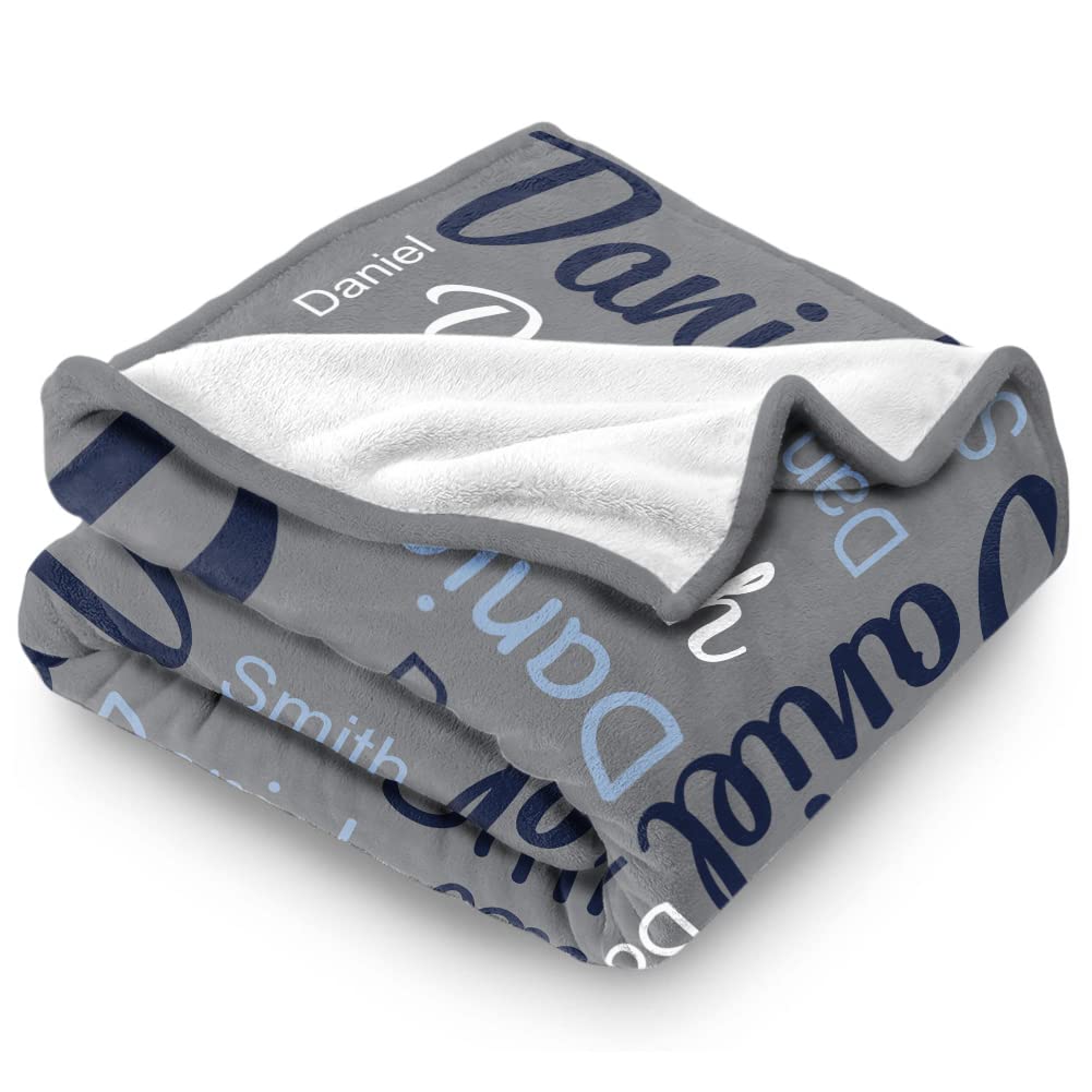 Personalized Baby Blanket With Custom Name - Soft Flannel Swaddle Blanket For Newborns