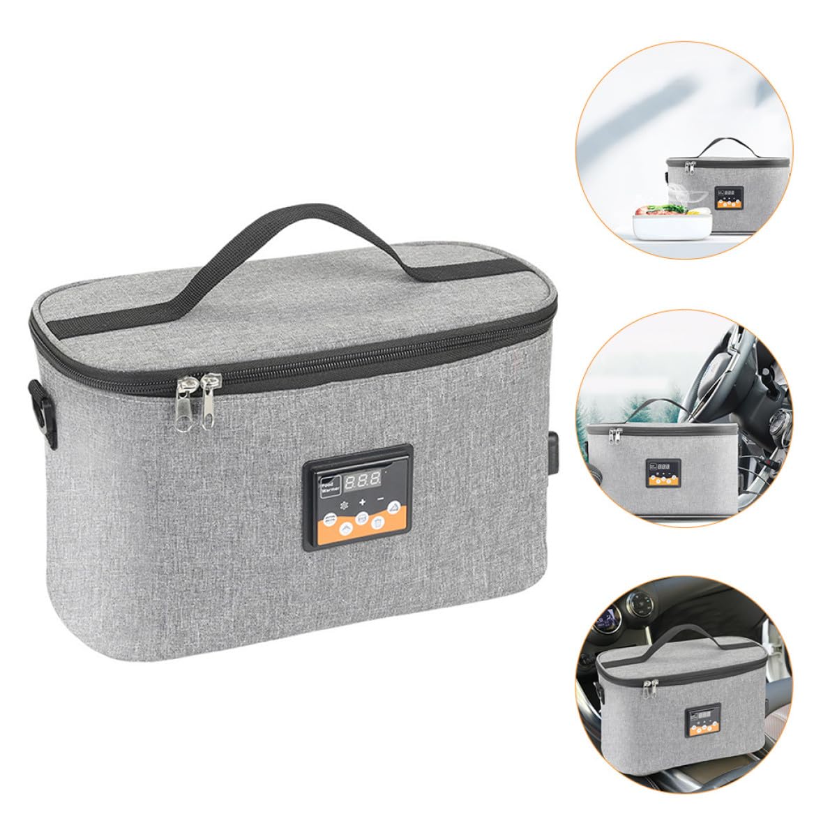 Tragbare Wärmetasche für Babyflaschen und Speisen im Auto 8l Oxford Stoff mit Flüssigkristallthermostat und 12v 30w Stromversorgung für Camping und Unterwegs