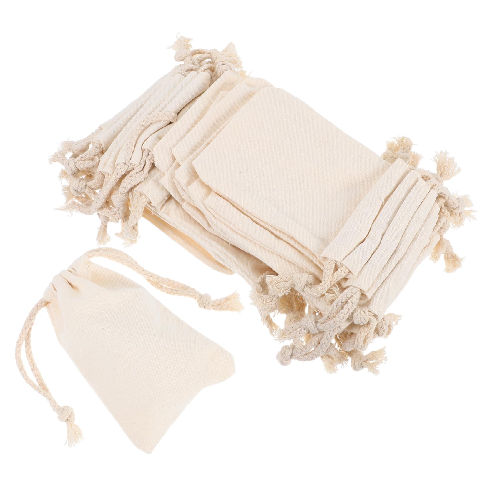 Alipis Sacchetti Coulisse Beige in Stoffa 50 Pezzi per Regali