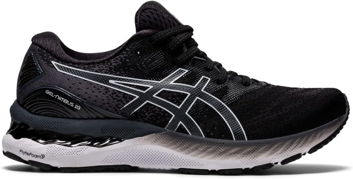 ASICS Women's Gel-Nimbus 23 9.5 Wide Black/White