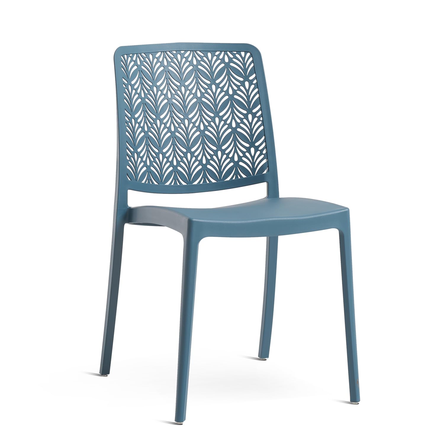 SIEDITI FUORI E DENTRO Sillas de Jardin en polypropylène Avec Fibre de verre, Sillas empilables pour extérieur ou intérieur, Design Moderne et ajouré - Yara (6 Sillas, Azul Petróleo)