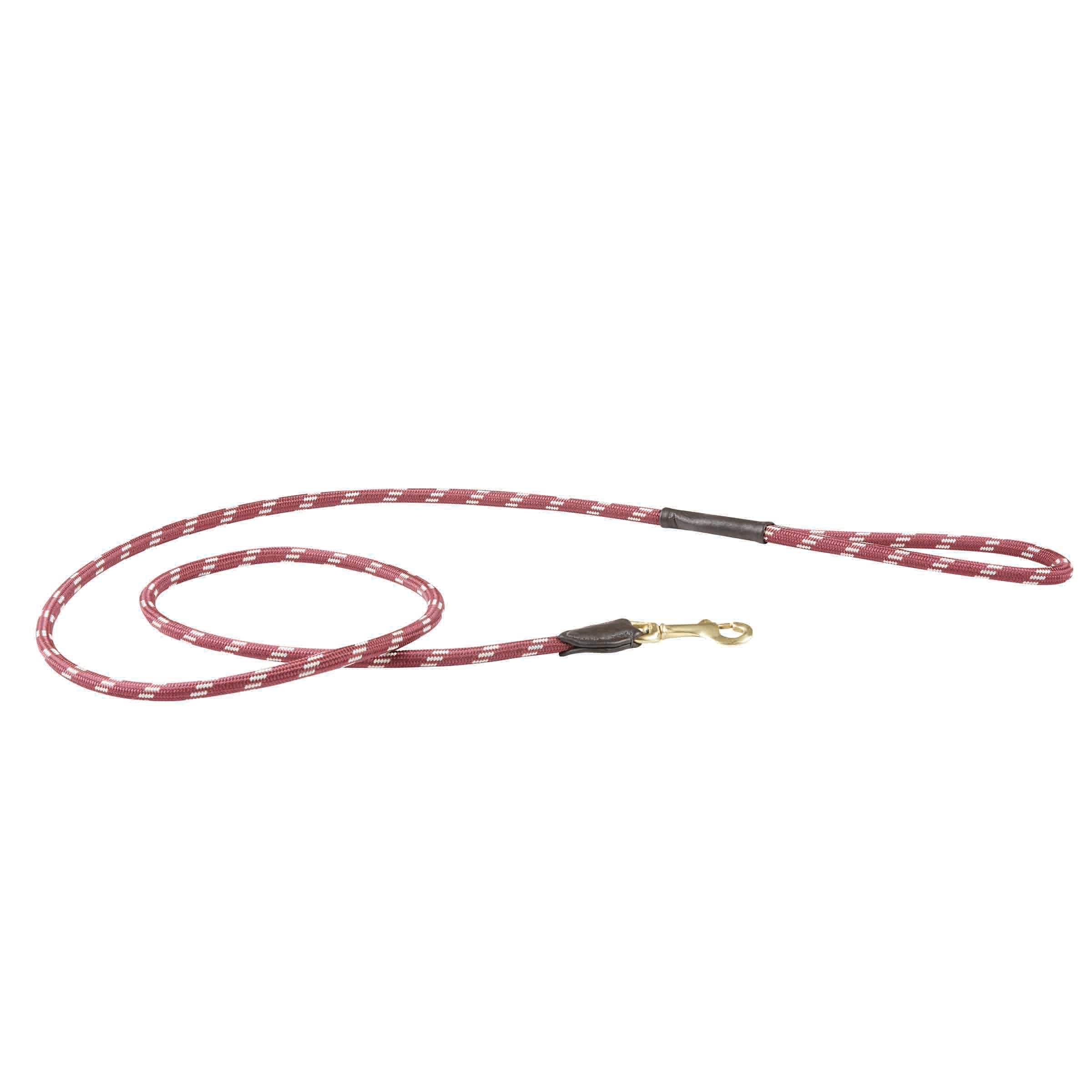 WeatherBeeta Rope Leather Dog Lead, Burgundy/Brown, Medium