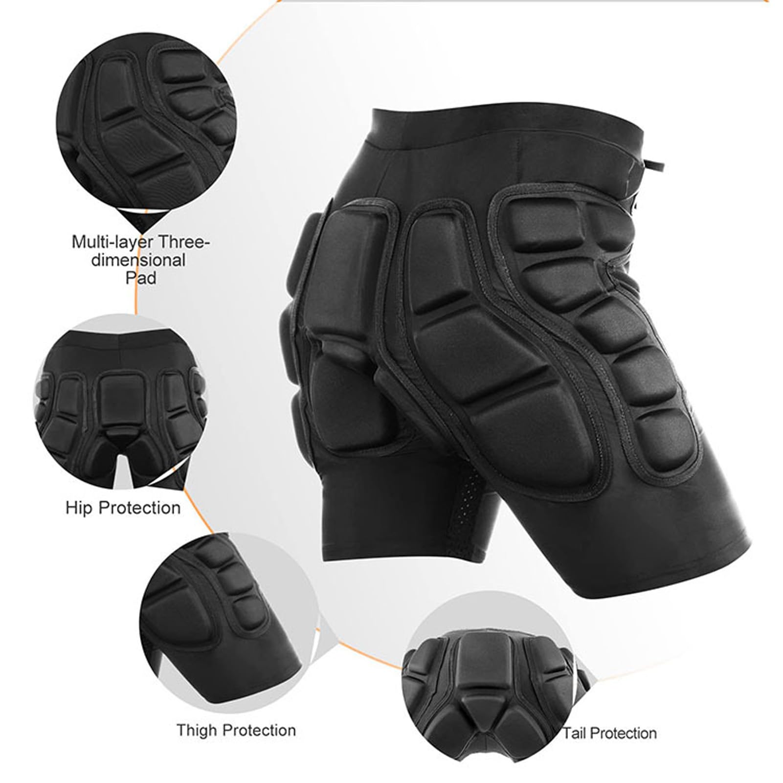 banapoy 3D -Schutz Eva Butt Pads Gepolsterte Shorts, Atmungsaktive, Verdickte Hüftbummel Kurze Hosen, Crash Pad Impact Gear Zum Skaten, Snowboarden, Skifahren