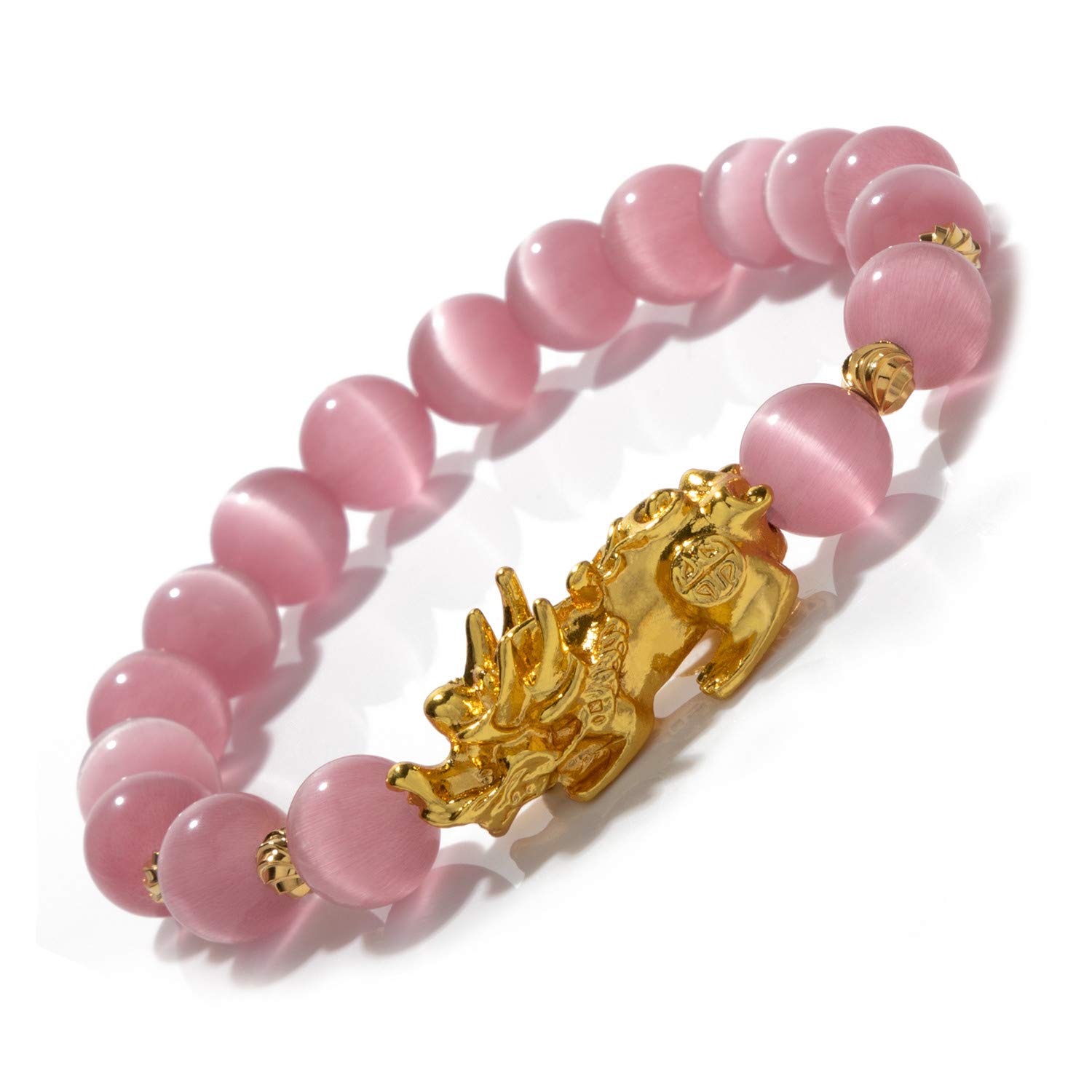 ZenBless Feng Shui Bracelet for Women Natural Tiger Eye Bracelet 18k Gold Plated Pixiu Bracelet Yoga Mala Beads Good Luck Friendship Bracelets for Women