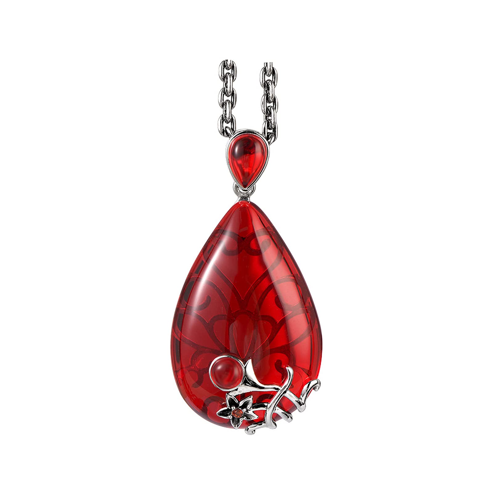 Pendentif Grenat en Argent s925 MINGDIAN vintage pour femme et petite amie