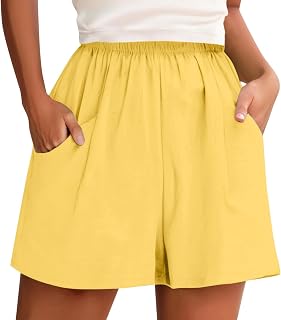 Leggins Hose für Damen 3/4 Damen Shorts mit einfarbige Sommertasche lässige Hose mit witem Bein, für Zuhause, Strand, Hotpants, Sommer, lockere Sportshorts Yoga Hose Damen Muster