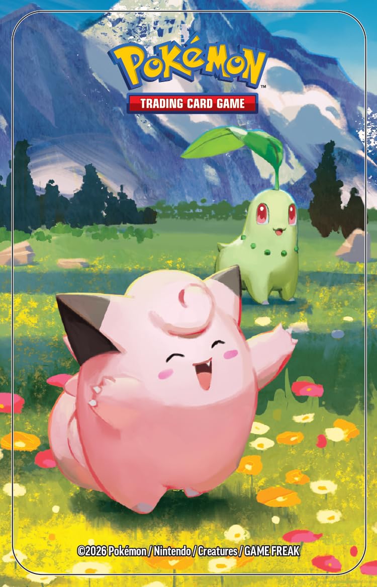 Pokémon: Megaewolucja minipuszka kolekcjonerska - Heroiczne powstanie (Clefairy i Chikorita) z GCC Pokémon (1 arkusz naklejek, 1 karta ilustracyjna minipudełka i 2 worki rozszerzeń)