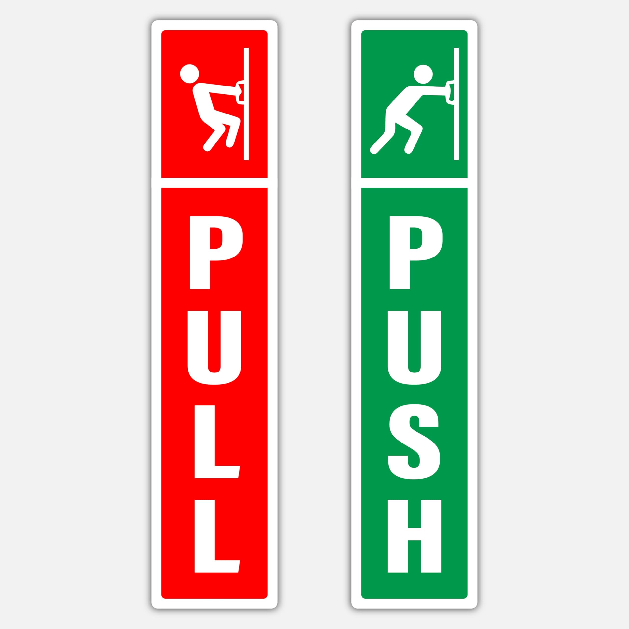 ARNEMA Push Pull Door Stickers Pack of 4 | Self Adhesive Instruction Stickers for Glass Doors Office Shop & Commercial Use