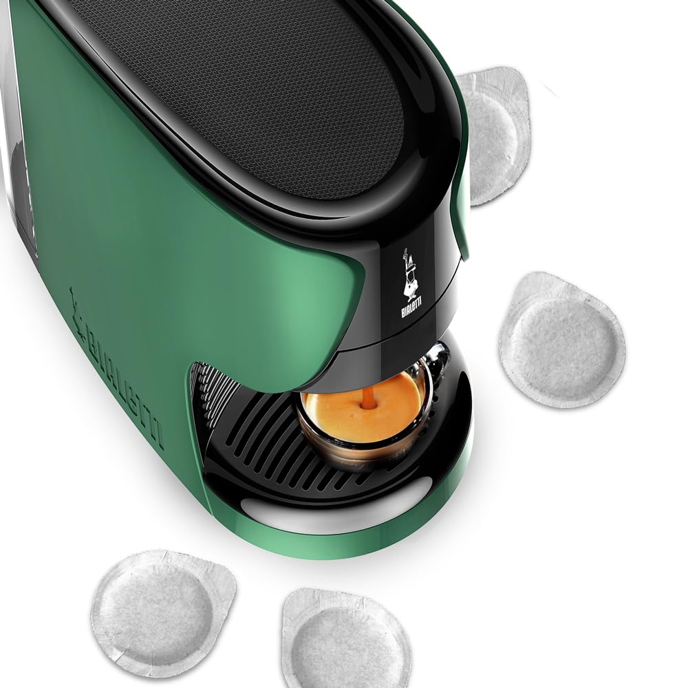 Bialetti Dama, Macchina Espresso a Cialde ESE 100% compostabili, Plastica Riciclata, Verde