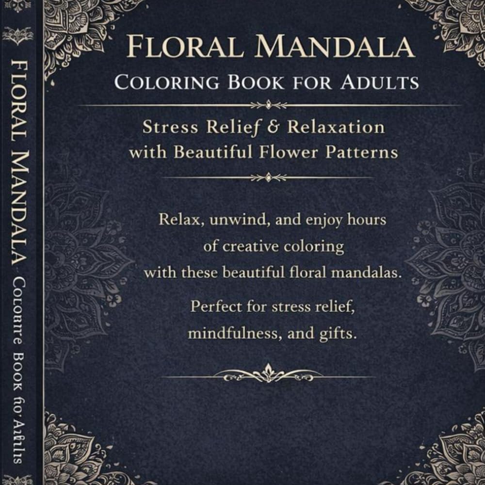 Floral Mandala Coloring Book for Adults: Stress Relief & Relaxation with Beautiful Flower Patterns