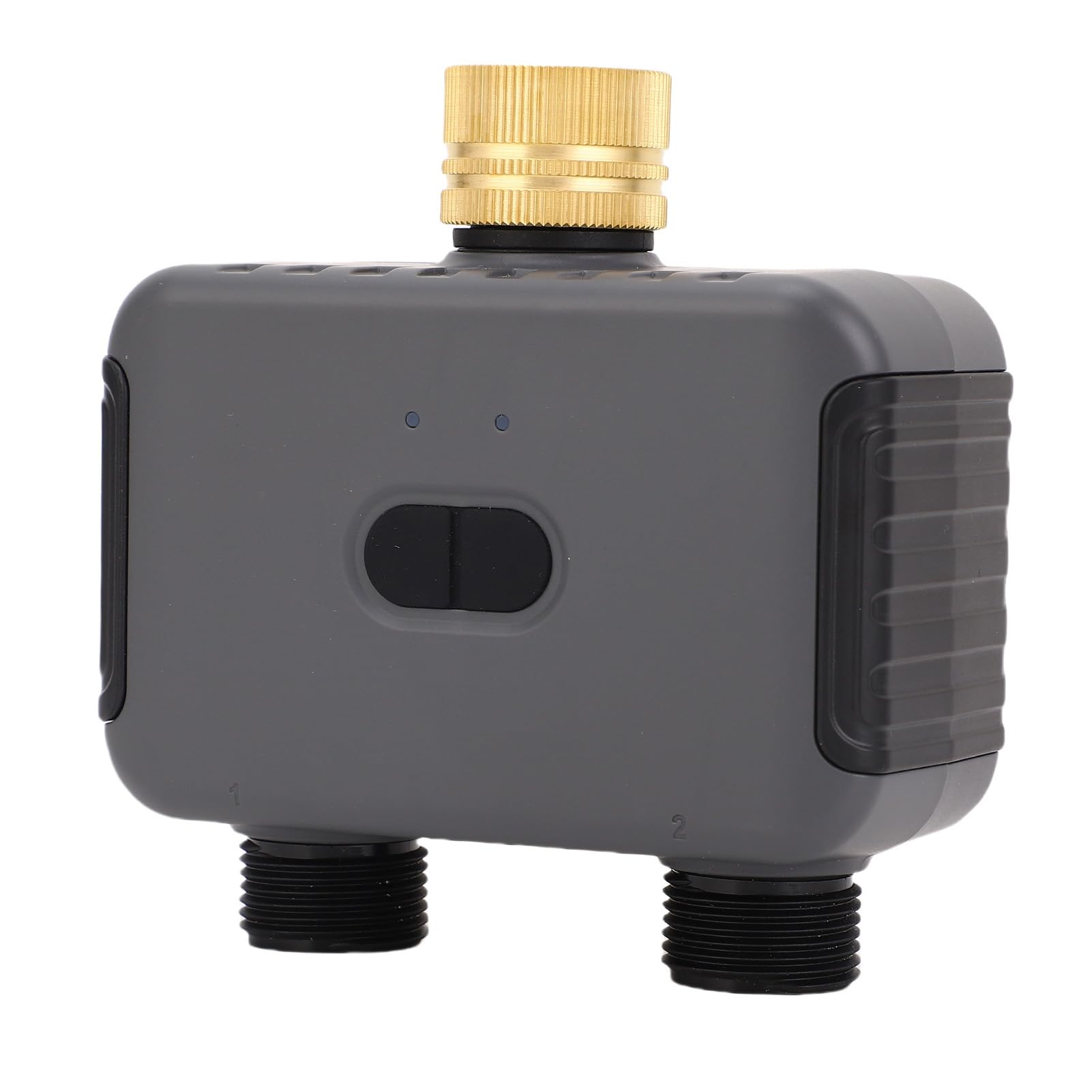 FILFEEL 2-strefowy Timer Zraszacza z Mosiężnym Wlotem G3/4 IP55 Timer Nawadniania do Trawnika Ogrodowego z Podwójnym Wylotem Węża Nawadniania z Opóźnieniem Deszczowym i blokadą