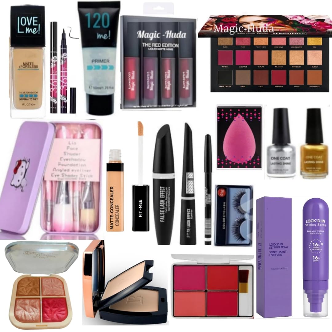 Magic Huda HD Professional Makeup Combo Kit For Women & Girls All Products In 1, Box For girls and wome.(Set of-15)-image-36