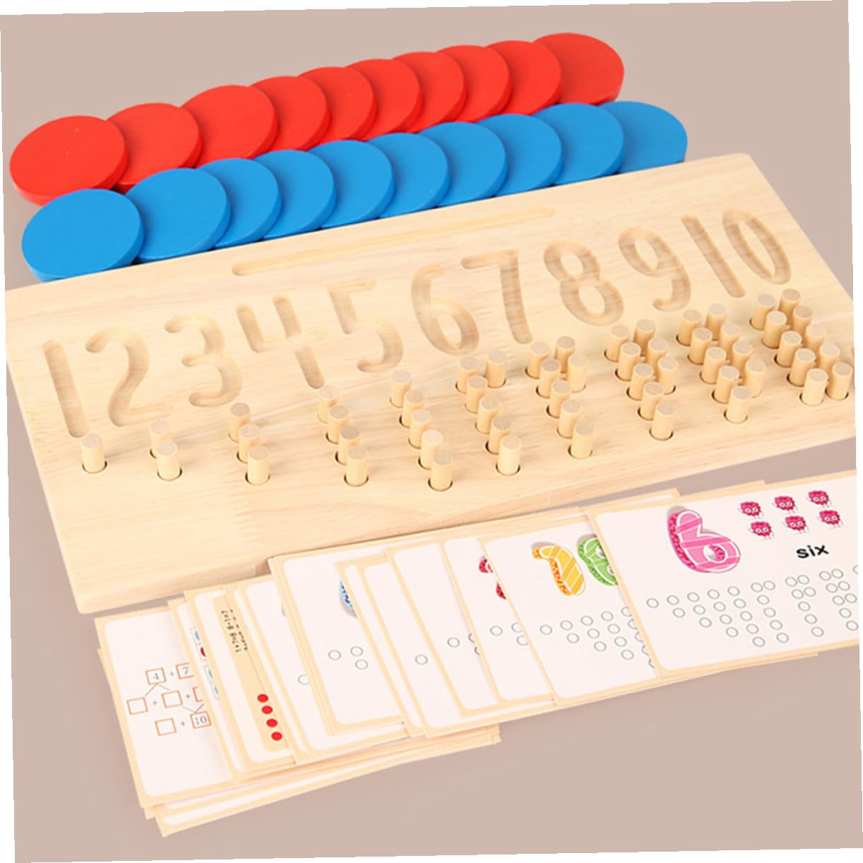 Juguete Educativo de Madera Números Cóncavos y Convexos para Preescolar, Tablero de Trazado Colorido para Niños, Desarrollo Cognitivo y Aprendizaje Matemático, Juego Didáctico