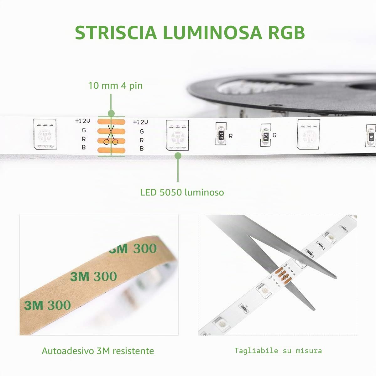 LE 15M Striscia LED RGB, LED Strisce 5050 SMD, Striscia Luminosa con 8 Modalità e 20 Colori Dimmerabili per Decorazione Interna & Esterna, Luci Kit Incluso Dimmer e Telecomando a 44 Tasti, 2x7.5M