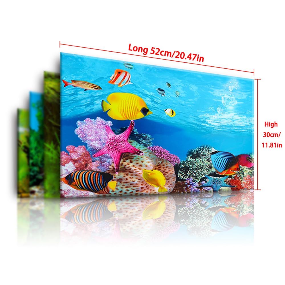YiJPXinADZ Small Aquarium Background for Compact Tanks Double-Sided Waterproof Poster 12x20 Inches - Image 2