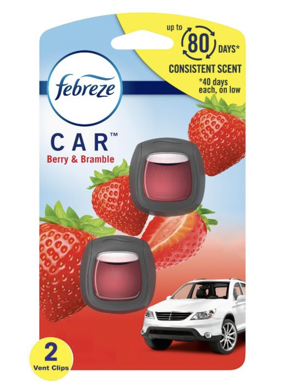 GenericFebreze Car Air Freshener Vent Clips - 2 Clips - 0.07 Fl Oz (Berry & Bramble)