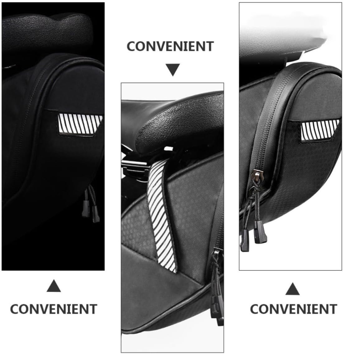 Bike Rear Seat Bag with Reflective Design for Night Cycling, Easy to Fix Riding Pouch, Waterproof Bicycle Saddle Pack for Secure Storage