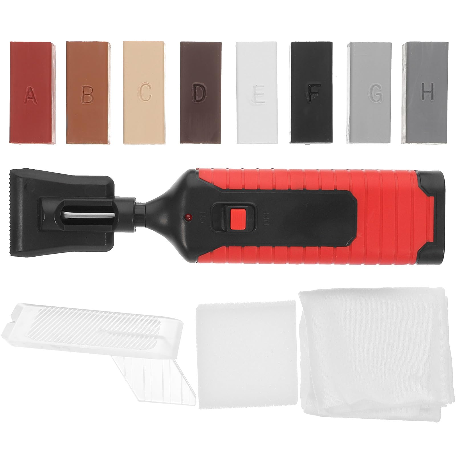 Kit Riparazione Piastrelle in Gres Porcellanato 8 Cere Colorate | Riparazione Rapida e Precisa, per Cucina, Pavimento e Piano, Scaldatori Integrati in Abs