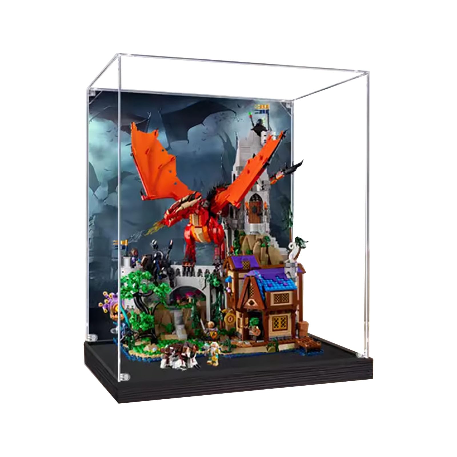 Acrylic Display Case for Lego 21348 Dragon and Dungeon, Dustproof Box, Storage Box, Transparent Box, Display Box Compatible with Lego 21348(Only Case, No Model)
