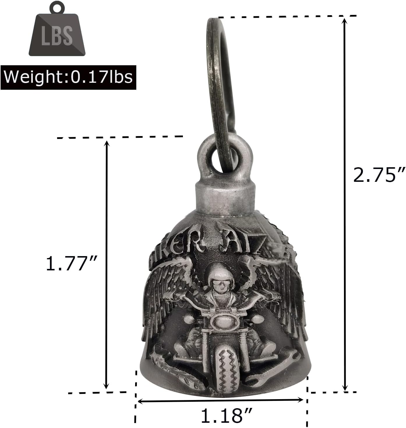 Dream Apparel Motorcycle Ride Bell For Bikers, Heavy Spirit Bells Accessory And Key Chain For Luck - Image 2