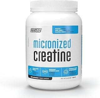 Protein Source Micronized Creatine Monohydrate - Increase Strength Reduce Fatigue Lean Muscle Building 100% Pure Better Absorption Supports Growth Unflavored 200 Servings/1000g