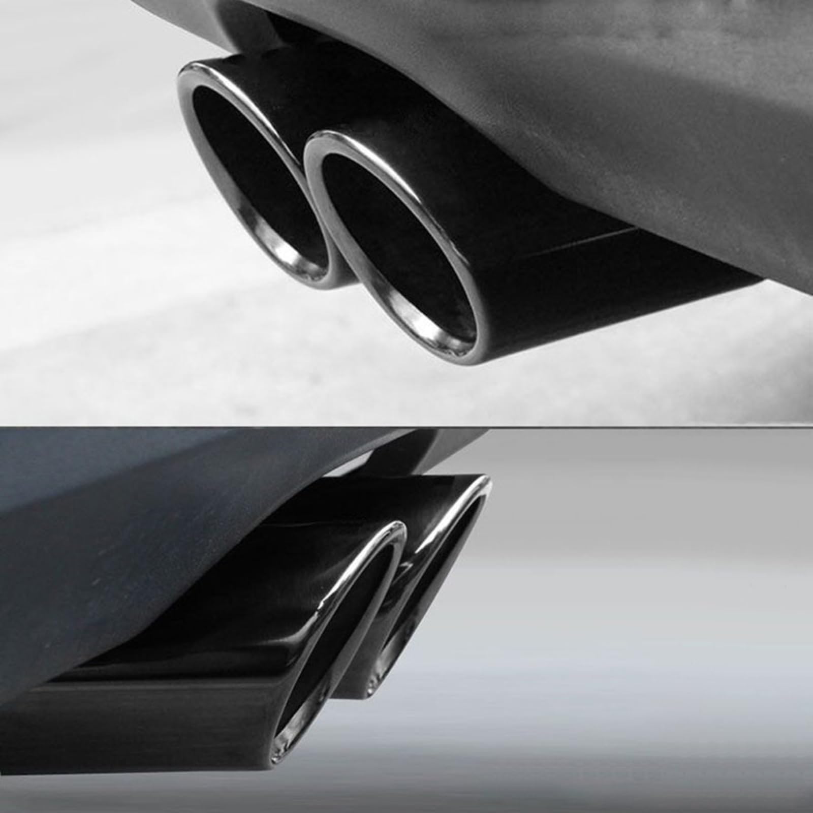 2 szt. osłona końcówki wydechu samochodowego kompatybilna z Audi A4 B8 A3 A1 Q5 i VW Tiguan Volkswagen Passat B7 CC akcesoria do wykończenia układu wydechowego(Black)