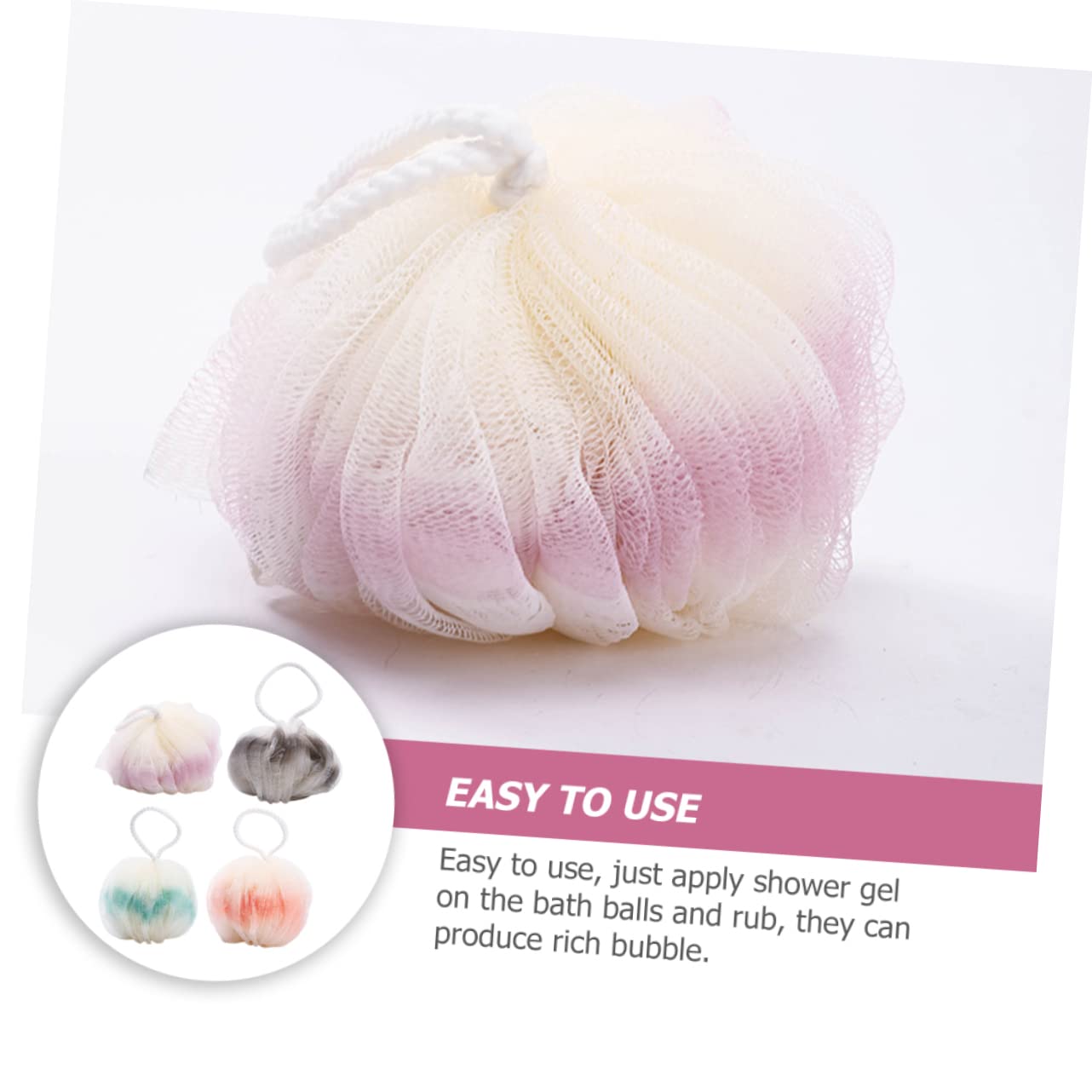 Healeved 8piezas Esponjas De Exfoliantes Para Baño Herramientas De Limpieza De Piel Masaje y Diseño Práctico Cuerda Para Colgar Uso Baños y Hoteles