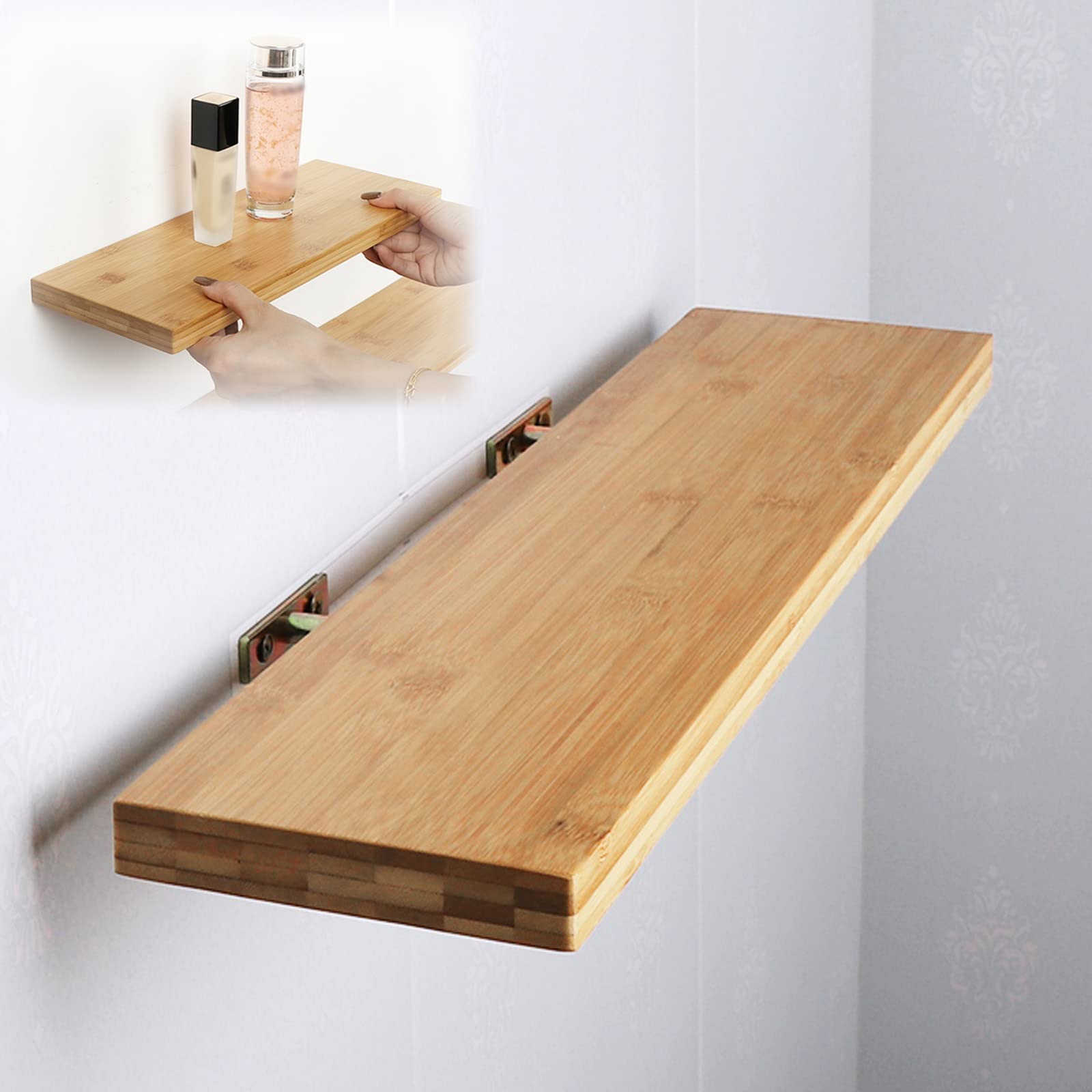 Amazon.co.jp: 隠し 棚受け金具 棚 木製 棚板 400 600 1000mm Diy 壁