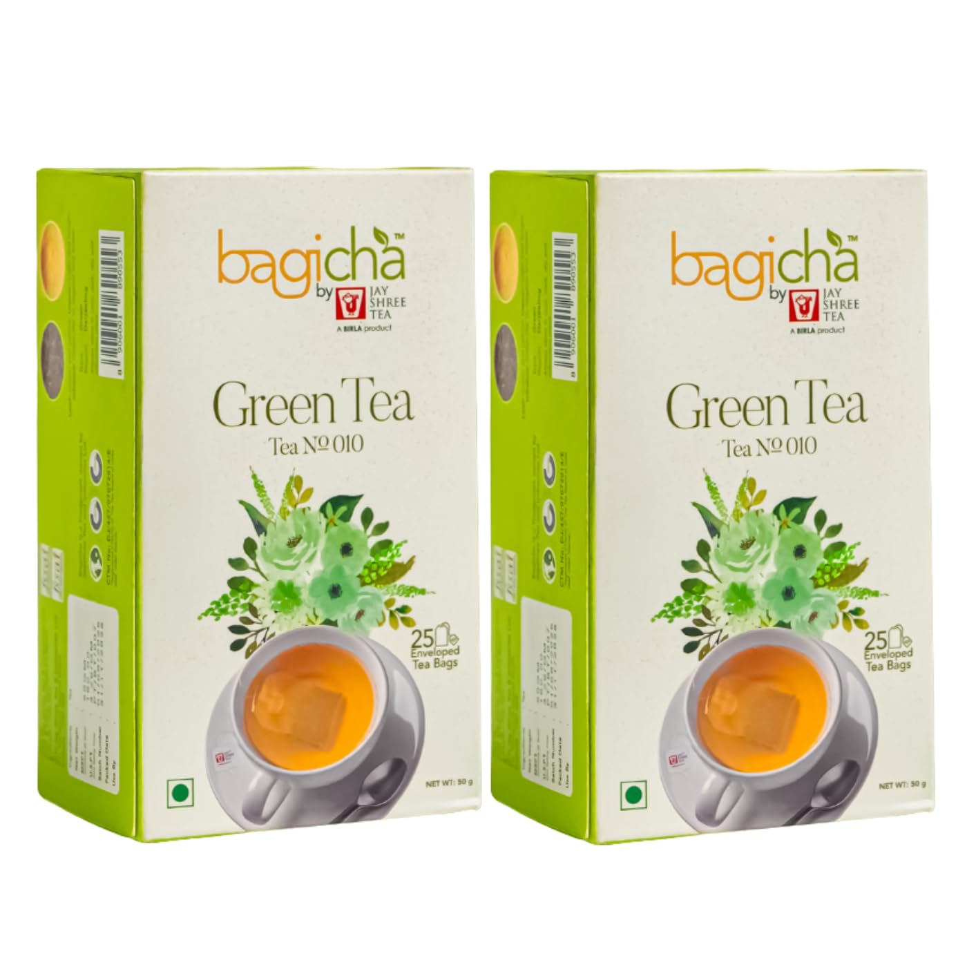 [BRSRGAL7OUAWY2Q3] Bagicha by Jay Shree Tea Green Tea | Immunity Booster- 50 Tea Bags, 2 x 50g