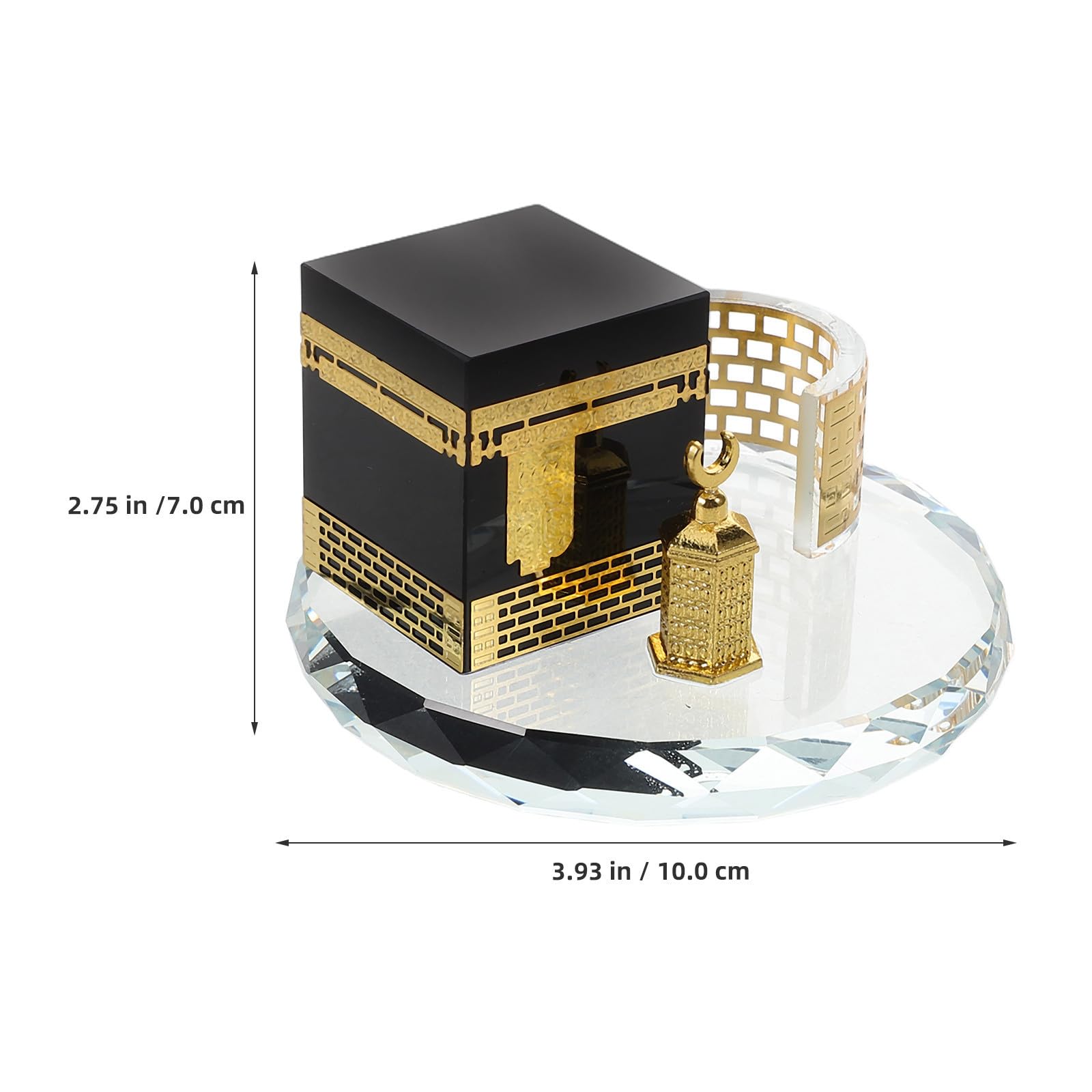 HOMSFOU Conjunto de Tres Piezas Kaaba Redonda de Cristal para Decoración