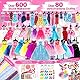 AYIQUTY 1000+PCS Modedesign-Kits für Mädchen, Kreativität, DIY Kunst Bastelset für Kinder mit 4 Schaufensterpuppen & Skizzenbuch, Lernspielzeug-Nähset für Teenager-Mädchen 6 7 8 9 10 11 12+Jahre