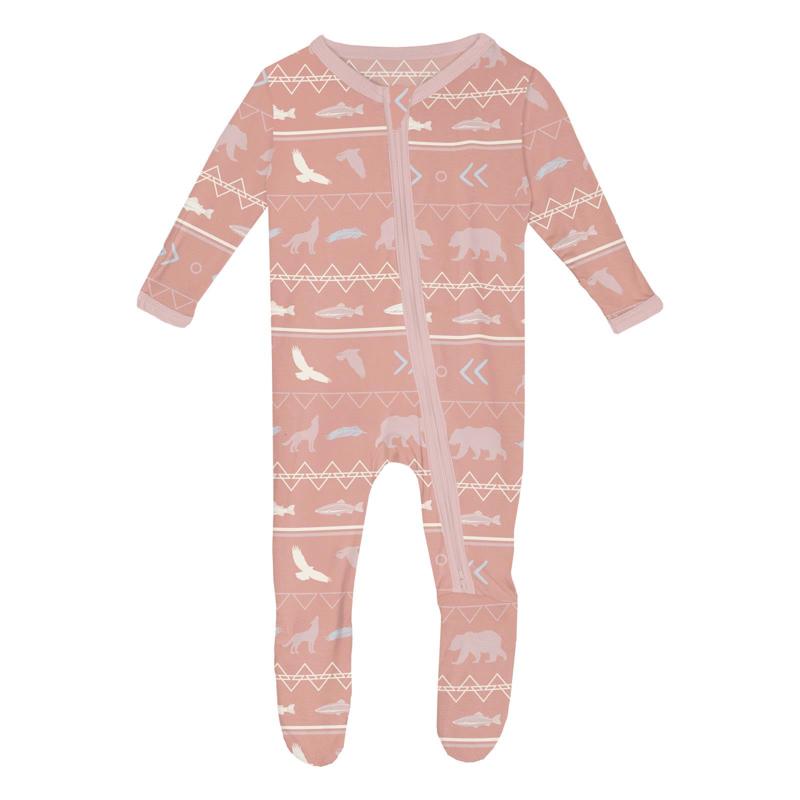 KicKee Baby &amp; Toddler Zipper Footie – Ultra-Soft Viscose from Bamboo Pajamas with Flip Paws &amp; Grips