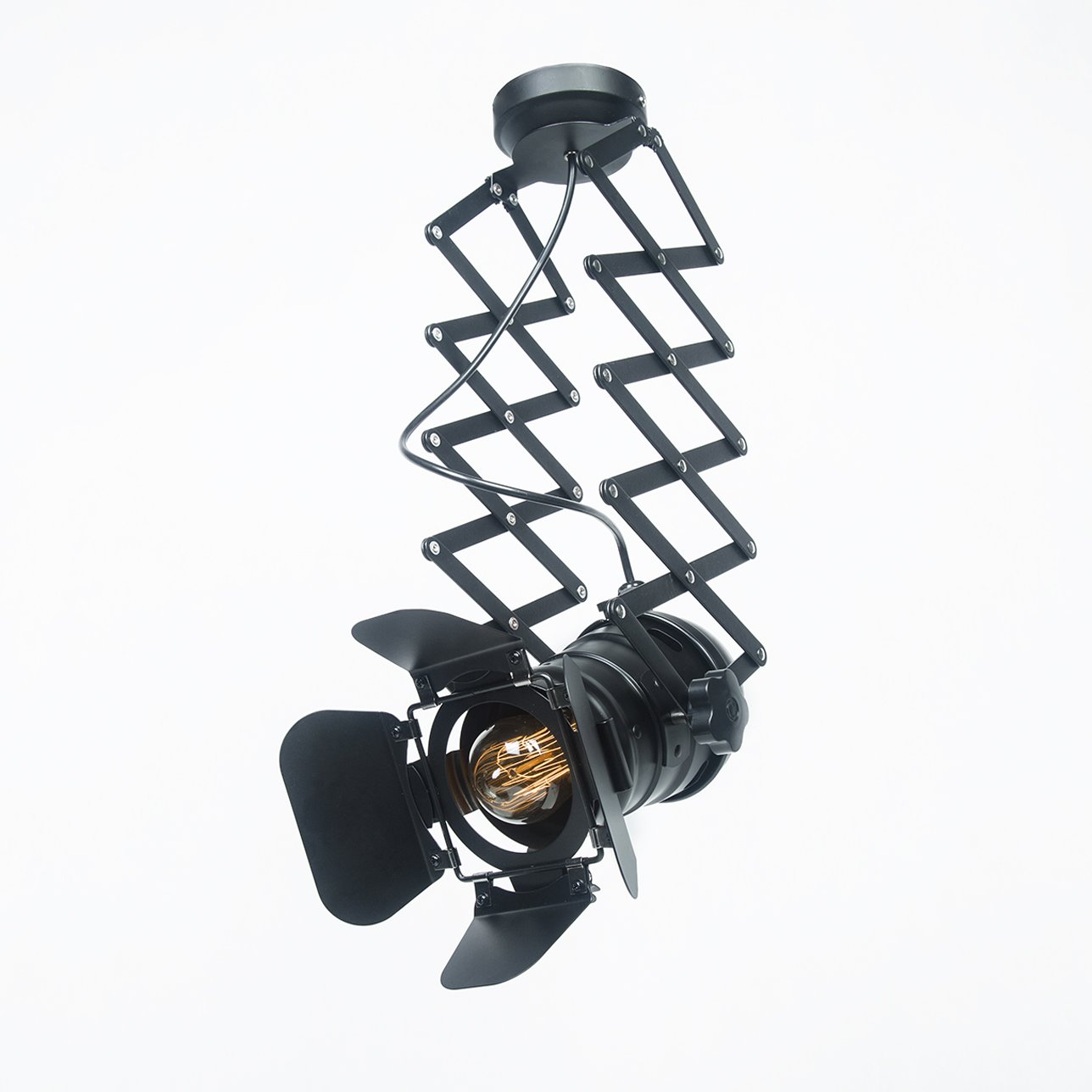 JINYU Vintage Ceiling Spotlight Fixture E27 Spot Light Industrial Spot Wall Light Adjustable Metal Track Pendant Lighting for Coffee Bar Dining Room (Bulb not Included)