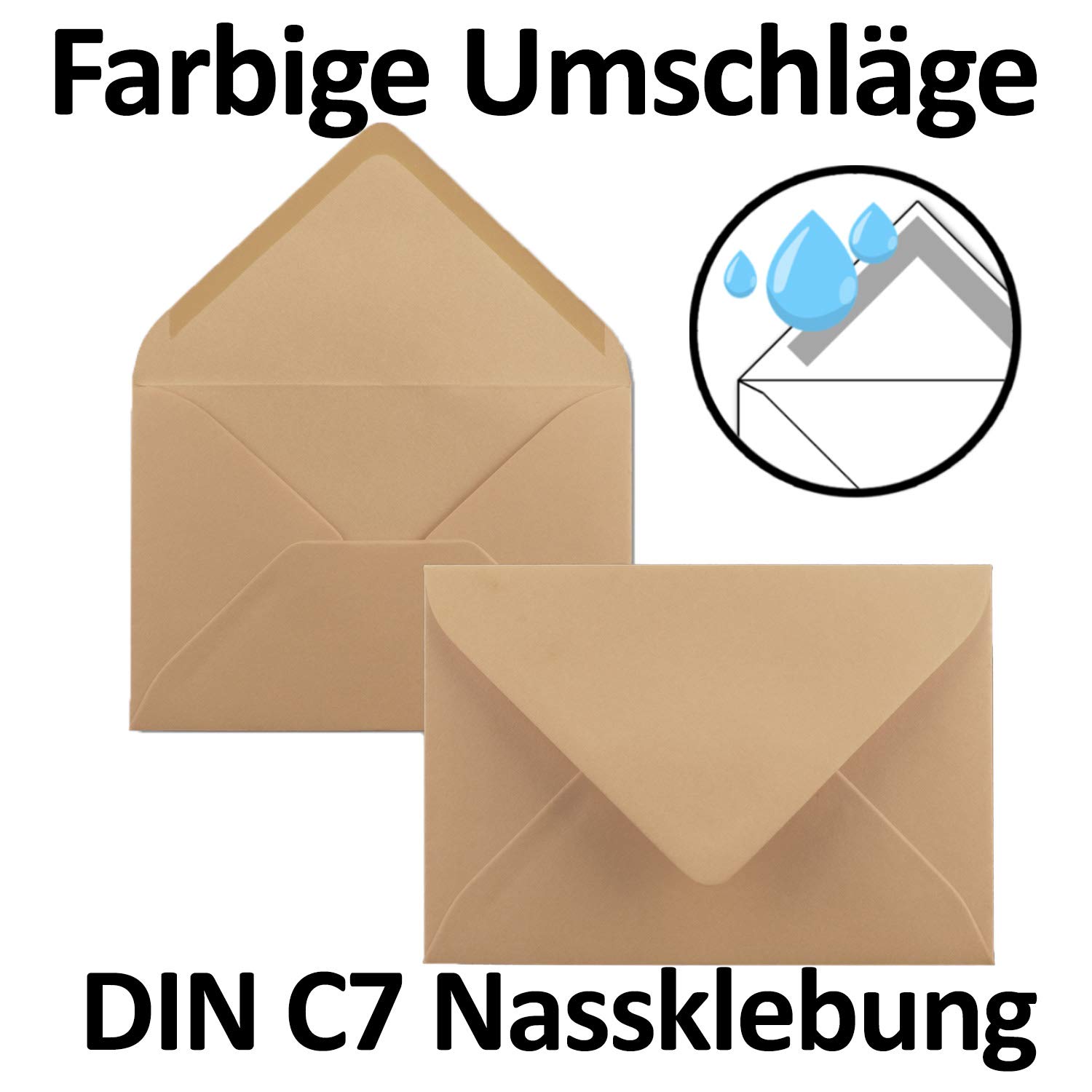 FarbenFroh Envelope with Pointed Flap, DIN C7, Wet Seal, Small Blank Envelopes, Mini Envelopes, Ideal for Christening Birth - Image 3