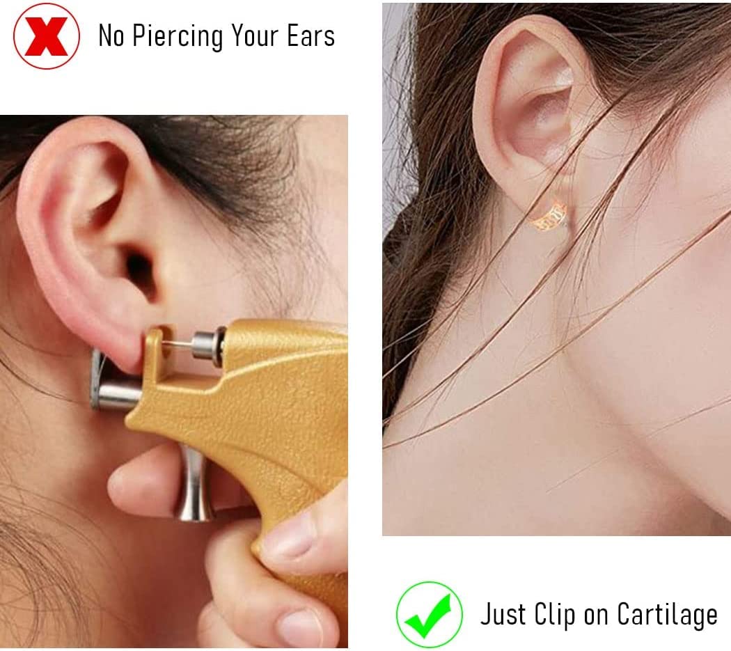 Anna Creations Pairs Stylish Rose Gold Plated Adjustable Ear