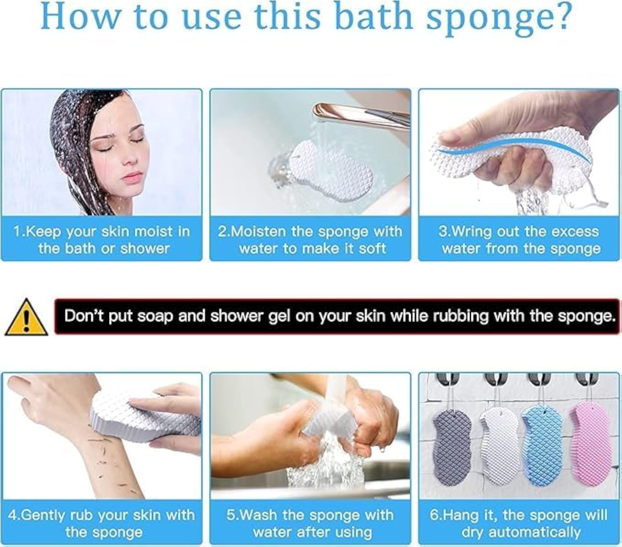 Ultra Soft Exfoliating Bath Sponge, Body Scrubber