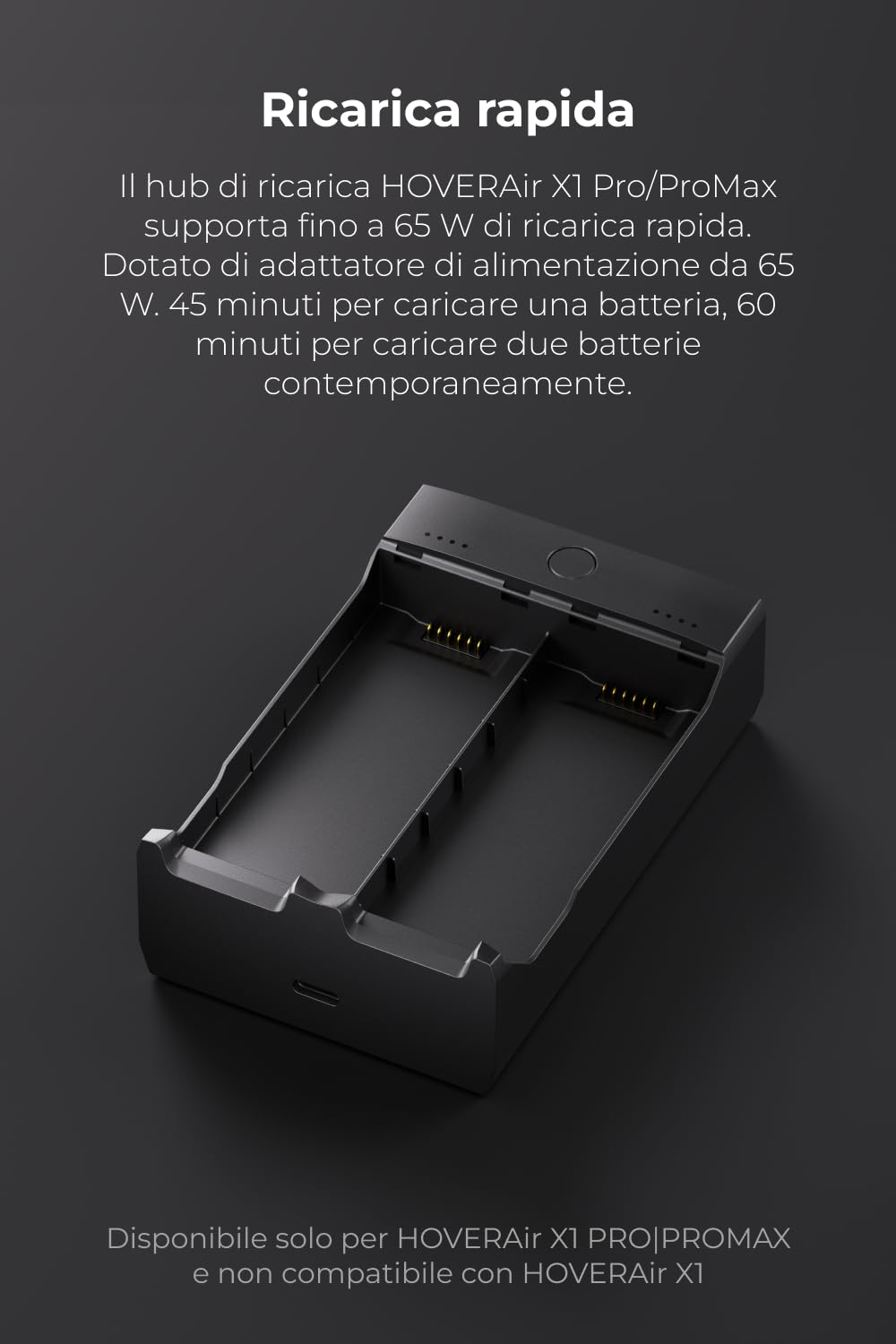 HOVERAir Charging Hub per HOVERAir X1 PRO/PROMAX Flying Action Camera