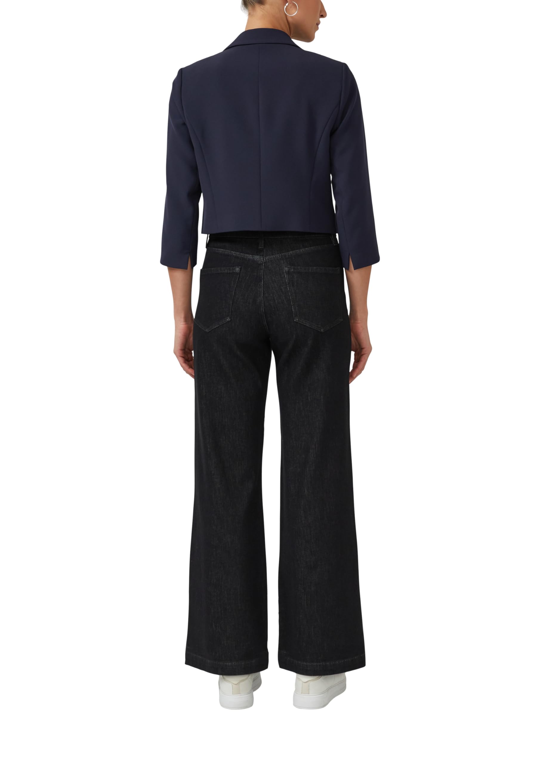 s.Oliver BLACK LABEL Damen 2179682 Cropped Blazer 3/4 Arm