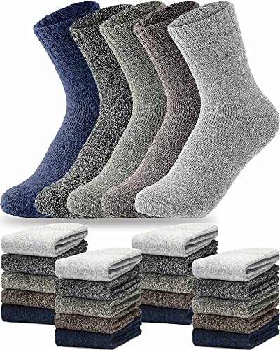 JaGely 20 Pairs Women Knit Wool Socks Bulk Thick Warm Winter Crew Gifts Athletic Hiking Soft Casual Socks