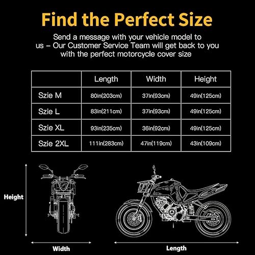 Miniatura 6 de Coverado Funda de motocicleta impermeable, protección para todo tipo de clima, para exteriores, a prueba de rayos UV, con tela ignífuga, apta para
