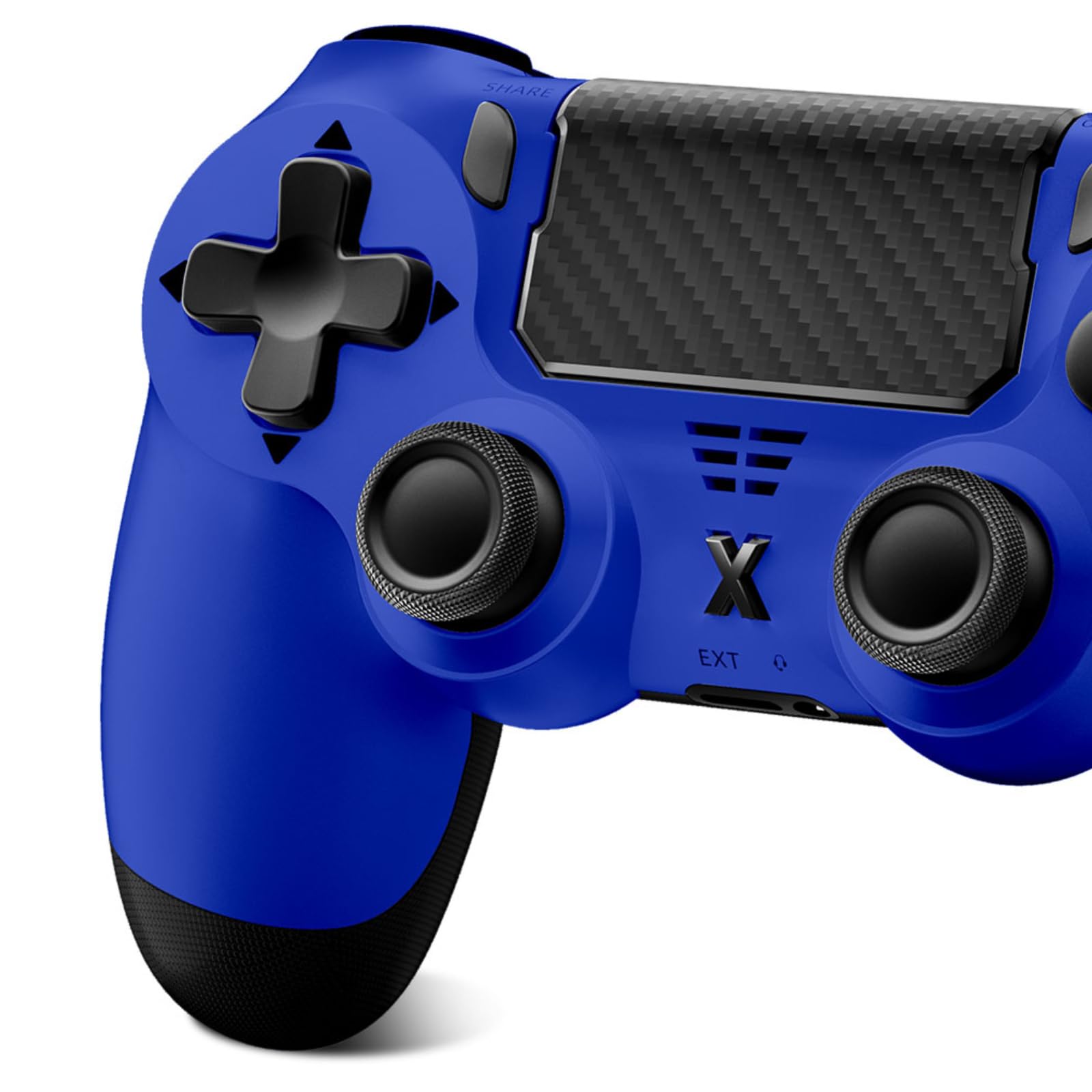 Glitfix Wireless Controller for P4, Game Controller for P4/Pro/Slim/PC, Bluetooth Gamepad Joystick with Vibration Touch Panel, Upgraded Six-Axis Sensor, 3.5mm Audio Jack (Dark blue)