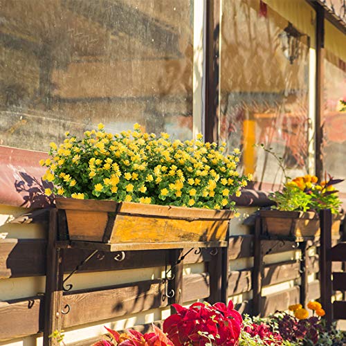 Urstoud Artificial Flowers, Fake Artificial Greenery Uv Resistant No Fade Faux Plastic Plants For Wedding Bridle Bouquet Indoor Outdoor Home Garden Kitchen Office Table Vase 6Pcs (Yellow) #TOP1