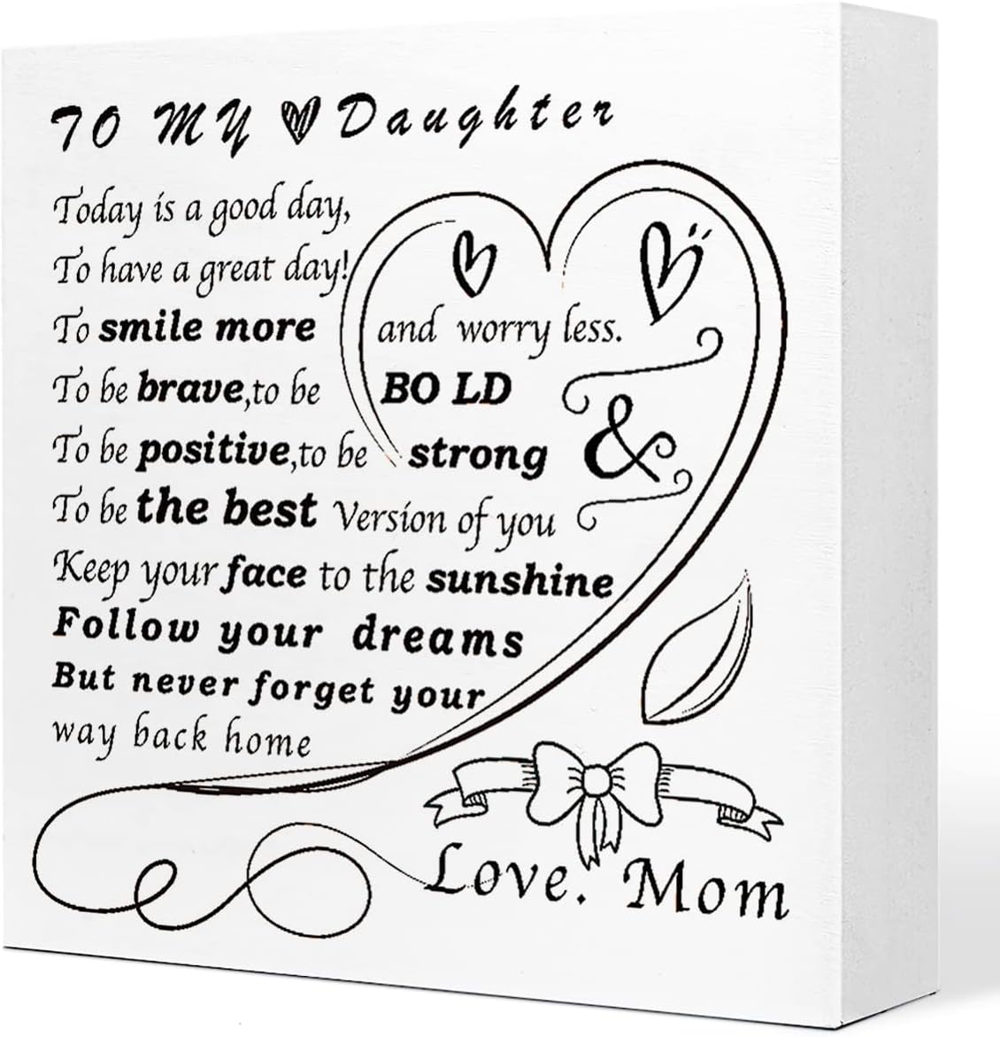 Daughter Gift From Mom, Follow Your Dreams Wood Plaque