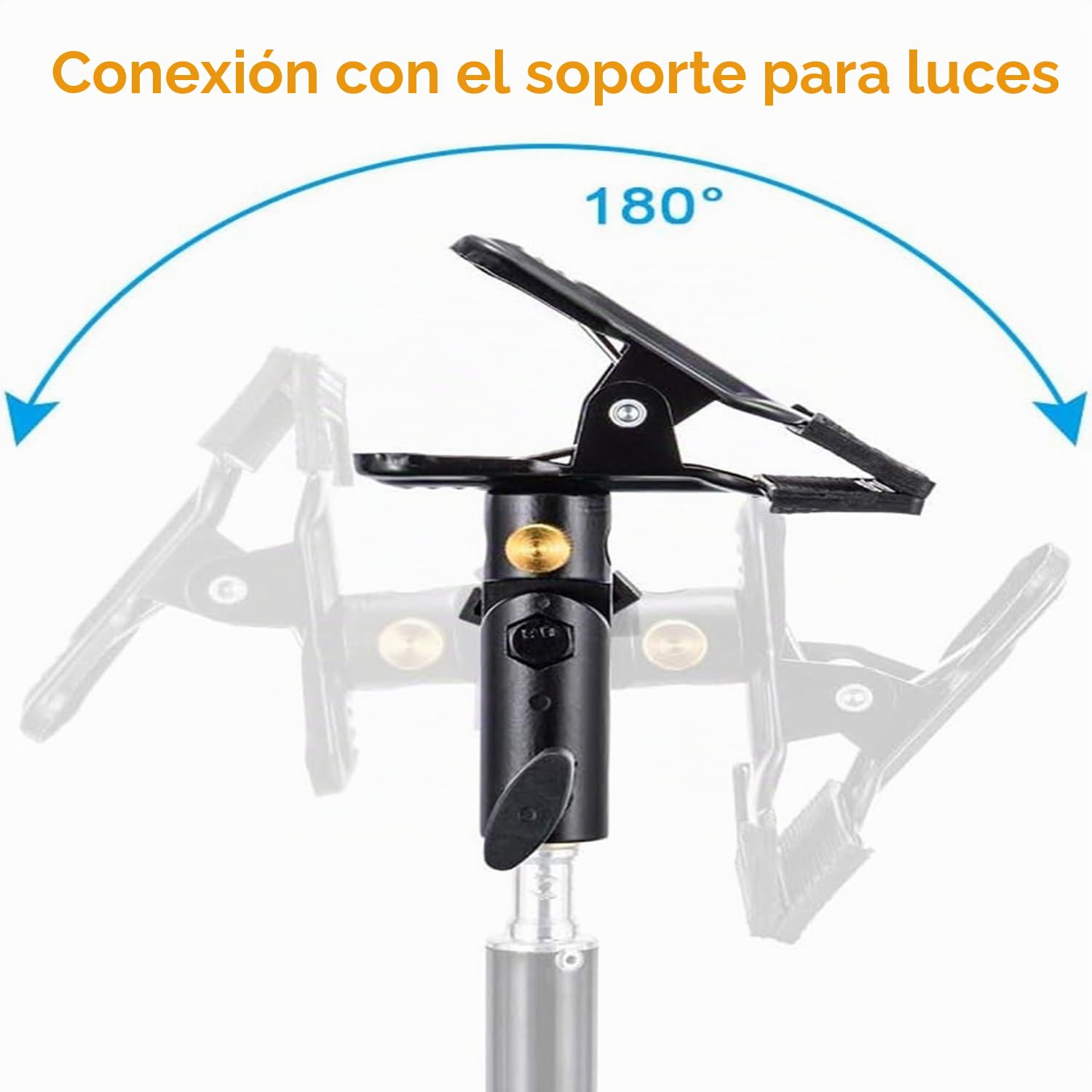 UTEBIT 2-Paquetes Soporte de Reflector Plegable para Estudio Fotográfico Soporte de Abrazadera de Metal con Tornillo Hembra de 1/4 "a 3/8" para Reflector Redondo, Fondo y Soporte de Luz
