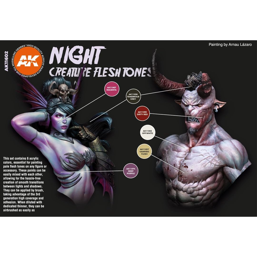 AK11602 | AK Interactive 3rd Gen Set: Night Creatures Flesh Tones | 6x17ml