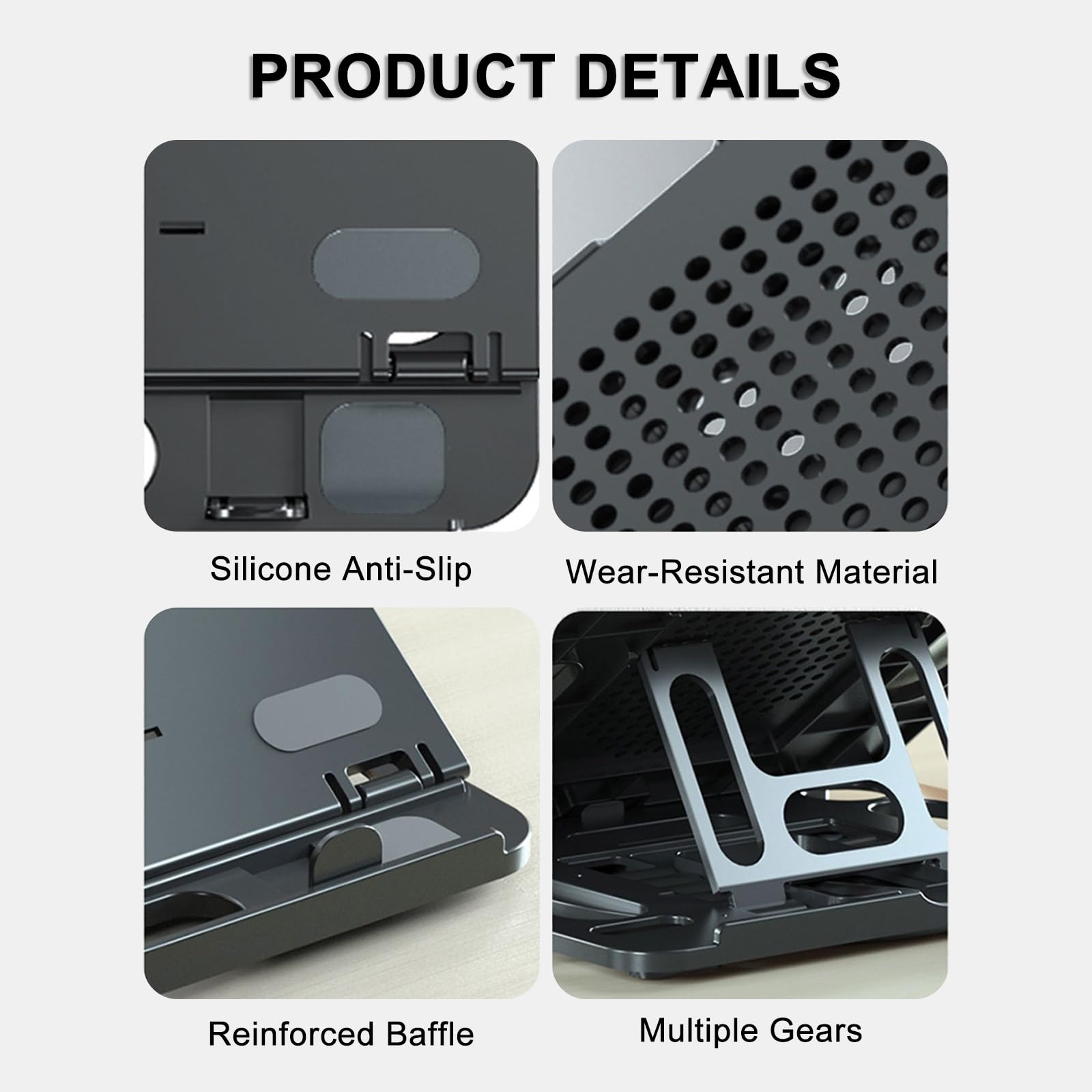 Supporto per Tablet da Tavolo. Design Ergonomico. Altezza Regolabile su 8 Livelli. Facile da Trasportare. Compatibile con Laptop da 11-17 pollici
